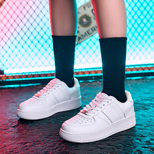 Chaussures féminines Kappa Chaussures selles épaisses pour femmes 2025 Automne Nouvelle semelle douce Chaussures décontractées pour les femmes Sports polyvalents Chaussures blanches pour femmes Egret White 38 (235 mm)