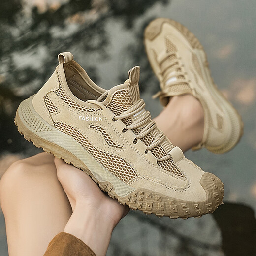 
Changxiang Huili men's shoes summer 2025 new shoes men's mesh breathable labor protection shoes work site work anti-slip hiking shoes men's khaki 40