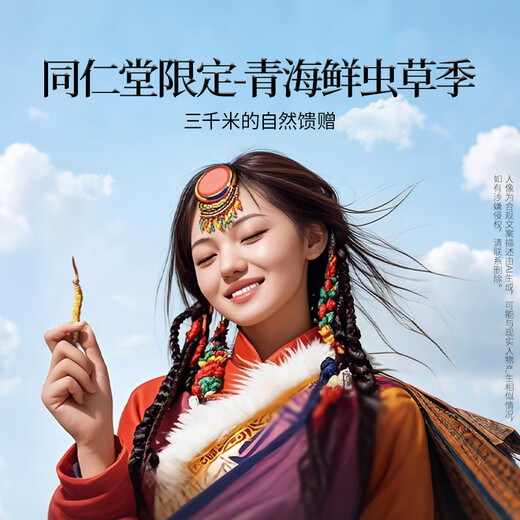 同仁堂品牌 新鲜虫草0.4-0.6克/条30条装冬虫夏草 青海源头直发包邮