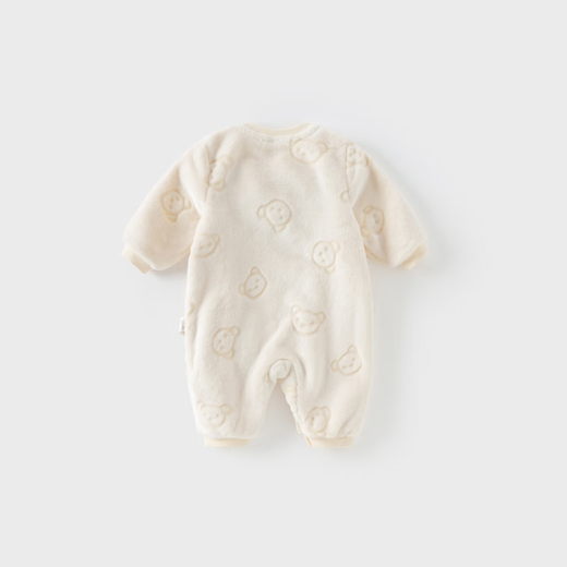 戴维贝拉新生儿爬服保暖冬装女童男童婴儿衣服宝宝加绒连体衣