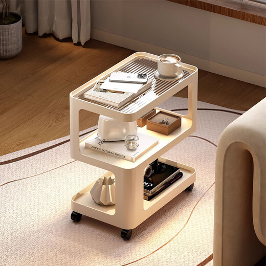 Mesa lateral de sofá naranja Luz italiana Luxury High-Ald New Style Sala de café Mesa de café móvil Mesa pequeña de carro pequeño