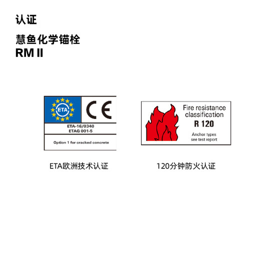 Fischer clear hole-free glass tube chemical anchor RM II with RG M screw is suitable for cracked and non-cracked concrete RM II 12 single glass tube 10 pieces/box