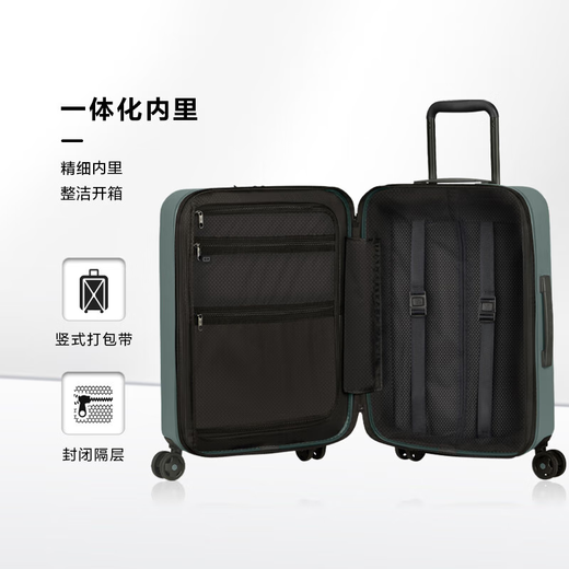 新秀丽（Samsonite）行李箱20英寸拉杆箱欧洲条纹旅行箱包密码登机箱森林绿KF1