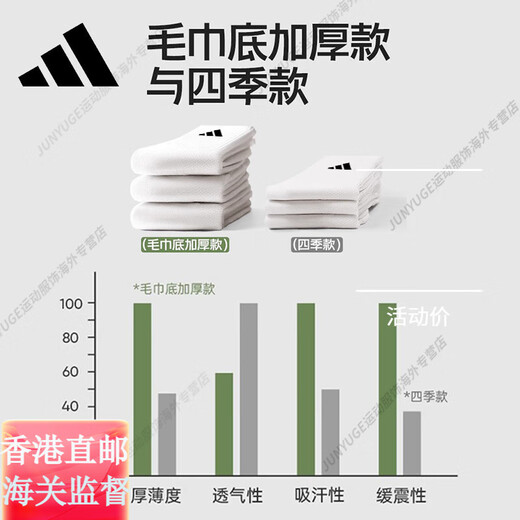 Adidas basketball socks mid-tube socks for men and women professional sports breathable socks high-top running socks official flagship genuine four-season style towel bottom JN4867 white 3 pairs [S] Recommended shoe size: 35-38