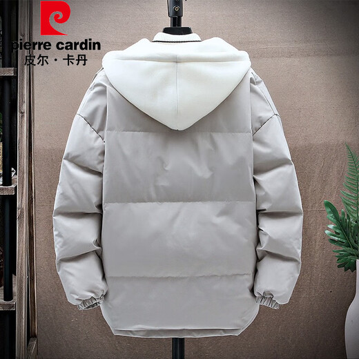 皮尔卡丹（pierre cardin）羽绒服男冬季新款潮牌三防连帽男士休闲外套韩版防寒加厚保暖衣服 ND756米白色 M