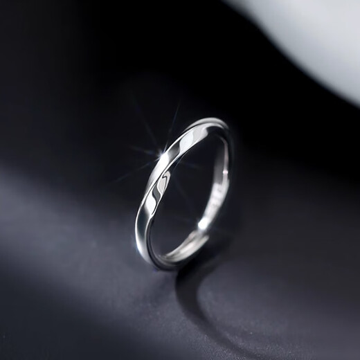 Mondele Fashion Ring Möbius Ring S999 Silver Light Luxury Index Finger Ring Open Ring Niche Design Ring 999 Silver Möbius Ring Nail Sand Style