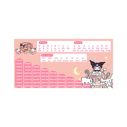
Huilide custom desk pad waterproof and scrubbable computer desk desktop protective pad children's learning special desk pad Xiaoma Biqi English 50cm*80cm [desk pad pvc] Notes