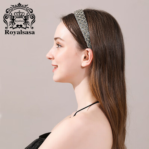 Royal sasa royal salsa headband Korean style wide-brimmed headband imitation crystal beads adult handmade hairpin hairpin head jewelry head flower