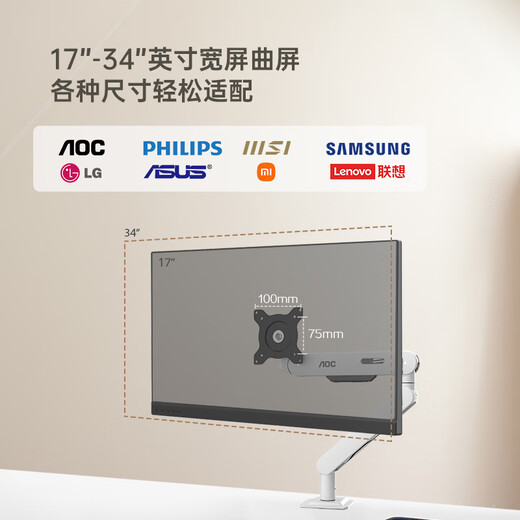 AOC Q27G4/D 27-inch monitor 2K 200HZ e-sports FastIPS fast LCD 1ms full blood King Kong high brush gaming computer display set Q27G4/WS+AM500 universal bracket