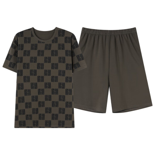 Yalu Pyjamas Herren Pure Cotton Vier-Jahreszeiten-Pyjamas 2025 neue Baumwoll-Baumwoll-Shorts mit Kurzschläfen großer Home-Kleidungsstück Set NSWR-02L869 [reines Baumwoll] L [vorgeschlagen 110-140jin [Jin gleich 0,5 kg]]