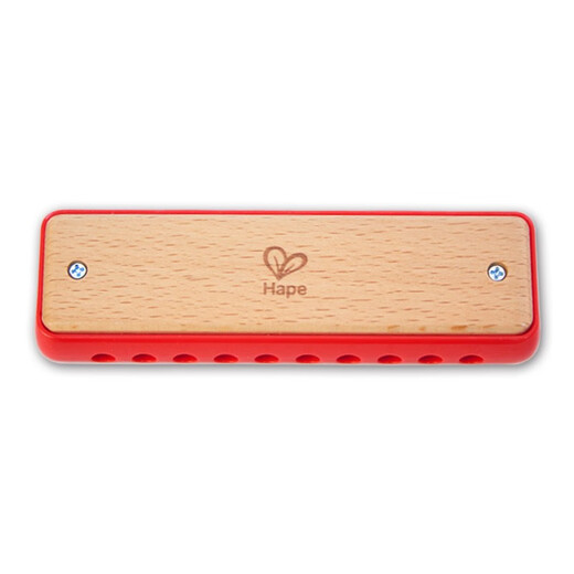 Hape Children's Blues Harmonica Beginners Infant and Kindergarten Baby Kids Organ Whistle Instrument Blowing Toy Coral Orange