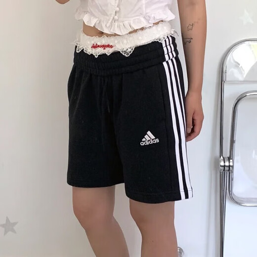 阿迪达斯（adidas）短裤男裤2025夏季新款运动裤针织裤时尚宽松舒适透气休闲裤五分裤 IC9435/全棉/内里毛圈 XL