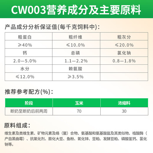 New Hope Liuhe pig feed 30% conservation concentrate for piglets CW003 fish meal premix expanded soybeans CW003-360kg (12 packs)