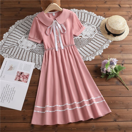 Yuan Pingying Girls 'Super Fairy Kleid Sommer Neues Stil Prinzessin Kleid Kinderwald Süßes Rock Marine Blue College Kleid 7170 120