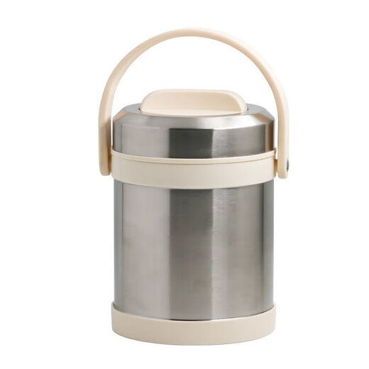 Ye Yu Insulated Pot Large Capacity Portable Insulated Rice Bucket Vacuum Insulated Lunch Box Lunch Box with Lid for Office Workers and Students Multi-purpose 2200ML Three-Layer Pot