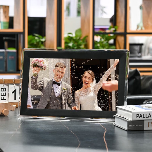 Marco de fotos electrónico inteligente IPS HD de 10 pulgadas, álbum de fotos, aplicación móvil wifi, transmisión remota de fotos y reproducción de vídeo, memoria negra de 32G de 10 pulgadas