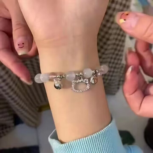 kt cat love bell DIY bracelet for women handmade beads for girlfriends gifts for students 1 package [kt cat love bell bracelet]

