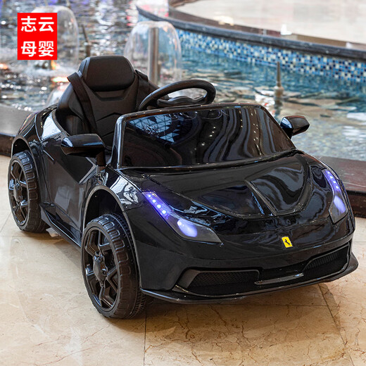 Yunting children's car can seat adults 0-12 years old Ferrari sports car electric car four-wheel remote control can seat children's stroller treasure dual drive red self-driving + remote control + swing + blue