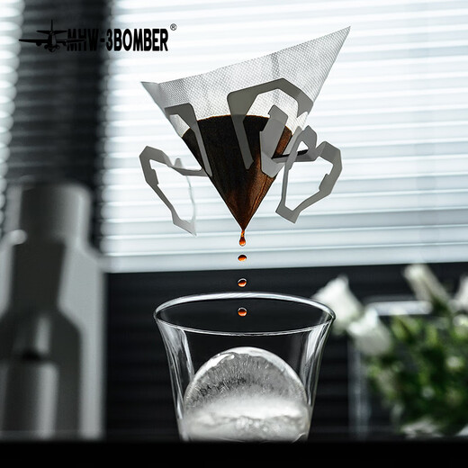 MHW-3BOMBER bomber coffee hanging filter paper hand-brewed coffee extraction filter paper V-shaped square filter paper outdoor camping portable square hanging filter paper-50 pieces no filter cup required