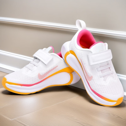 Nike (NIKE) summer Nike Velcro running shoes mesh breathable ultra light soft sole sports men and women large children's shoes RU9856 2088 black and white 34 (inner length 21.5cm)