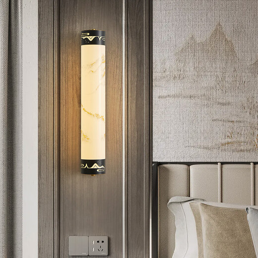 
Handisi new Chinese style wall lamp living room background wall bedroom bedside lamp iron long Chinese style Zen staircase aisle lamp 1049-60 cm