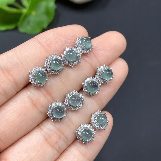 Jade A cargo sky blue high ice earrings new product launched 5m1 pair