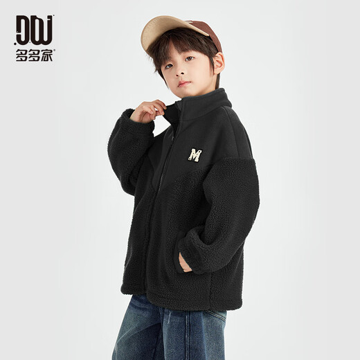 Duoduo Boys 'Boys' Chaqueta de terciopelo islandés Invierno espesada Ropa de invierno 2025 Nuevos niños Autumn and Winter Medium y grandes de empalme infantiles 9889 Fruard_ [Spot] 110 cm
