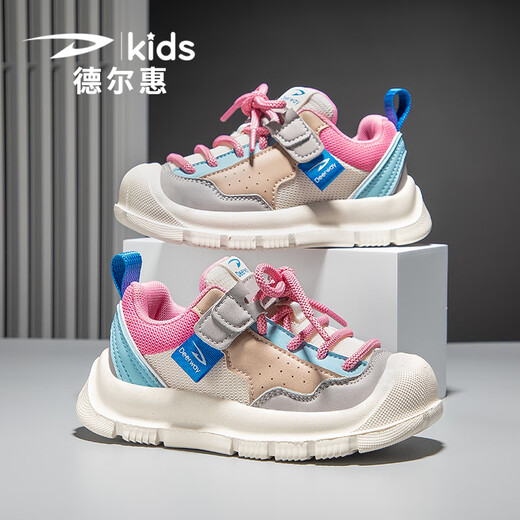 Delhui Children's Sneakers for Women 2025 Summer Nuevo malla transpirable Mediano de tamaño mediano Zapatos para niñas Combinados zapatos para niñas 3524 Pink White_ (nueva red doble) 28 _inner Longitud 17.7_foot Longitud 16.7