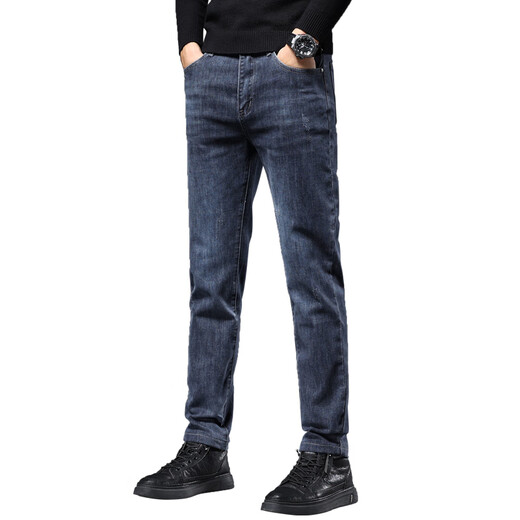 Romon Yanxuan Herbst neue Style -Jeans für Männer dehnen schlanke Straight Herrenhosen trendy lässige und vielseitige lange Hosen für Männer 9930 Blaugrau B+9930 Rauchgrau B_ [Dünn 28 _ Taillenumfang 2 Fuß 1