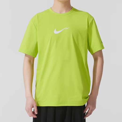Nike (Nike) Kurzärärmelte Herren Sommer Mode grüne Pflanzenbuchstaben Graffiti Sportswear atmungsaktives lässiges rundes Nacken T-Shirt Hv4882-389 Hellgelb/Shanfeng Weiß L.