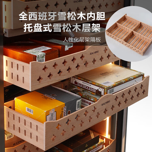 Meijing (raching) cigar cabinet stainless steel CT48A old Paoer horizontal line humidifier constant temperature and humidity cigar cabinet CT48A 450L