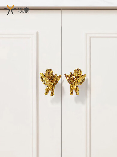 
Bright gold French brass cabinet door handle light luxury small angel cream windbreaker cabinet cabinet shoe cabinet drawer handle XZJ1283V gold