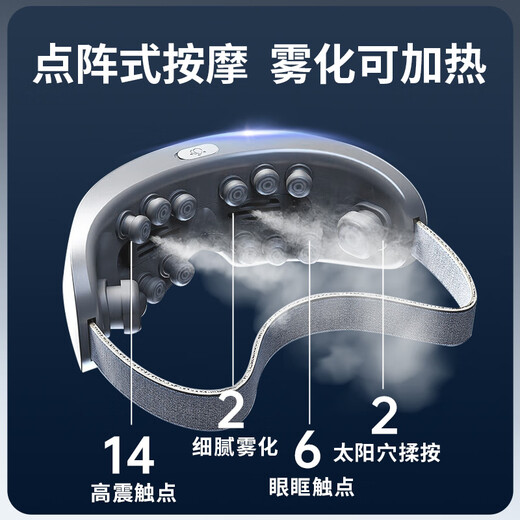 WayourCare德国眼部按摩仪护眼仪 热敷眼罩眼部蒸汽雾化父亲节礼物点震式儿童眼睛按摩器送妈妈女友男生长辈 白色款 礼盒装