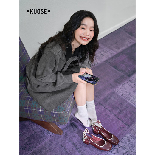 Broad color shawl sweater long-sleeved sweater skirt two-piece suit 2024 autumn new women's top short skirt gray sweater 2035 M