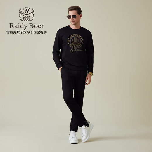 Бархатная толстовка Raidy Boer/Raidy Boer 2025, осень 2025, специальная мужская толстовка с бриллиантами и лазерными пайетками 6006, черный S/165/46