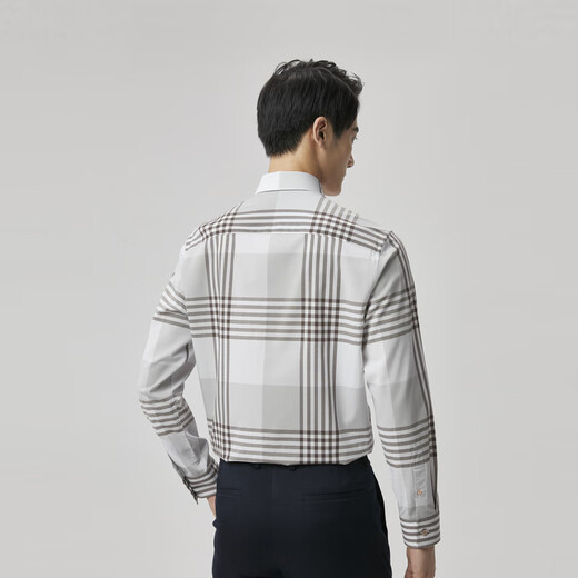 Jinba Herren lässig einfache karierte Frühlings- und Herbst-Herren-Langarm-Casual Shirt Herren BCCT1502 2XL