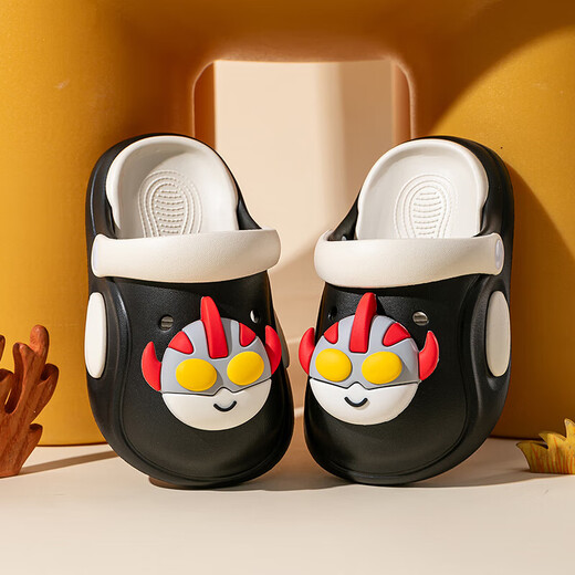 Mecha Superman EVA Children's Croc Shoes Summer Boys' Shoes Girls' Slippers Baotou Children's Shoes Cartoon Beach Shoes Blue 27 Inner Length 17cm