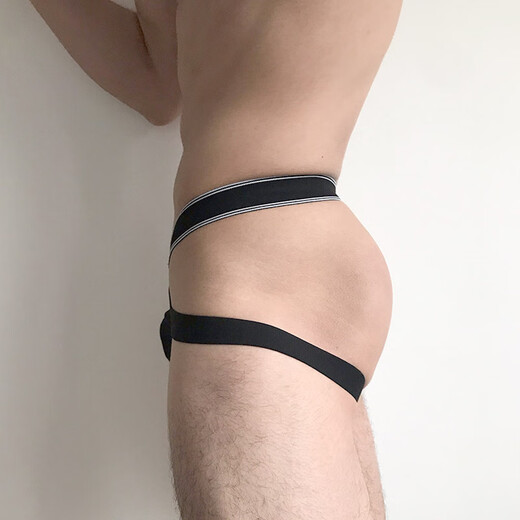 Shantou Lincun Men's Underwear Sexy Temptation Pants Cotton Physiological Penis Gay Sexy Underwear Men Get Sexy 0 Pairs Thong Men's Butt Lift Black M