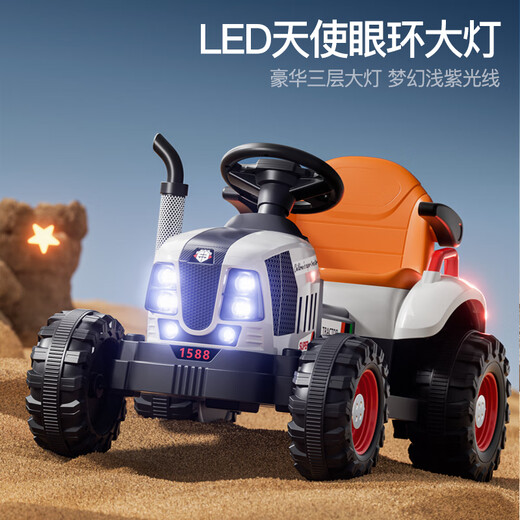 Bebjia children's electric car four-wheel electric car children's car four-wheel children's car children's electric car toy car can sit on forklift | red + 12V4.5 battery + remote control