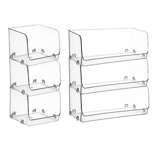 
Pupan transparent book storage box storage box book storage box basket book shelf snack toys clothes cosmetics miscellaneous items 4877. Side U transparent basket - medium length PET high transparent as shown