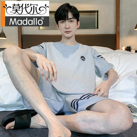 莫代尔睡衣男夏季纯棉薄款短袖短裤可外穿休闲男士加大码凉感家居服套装 9922# L [建议100-120斤]