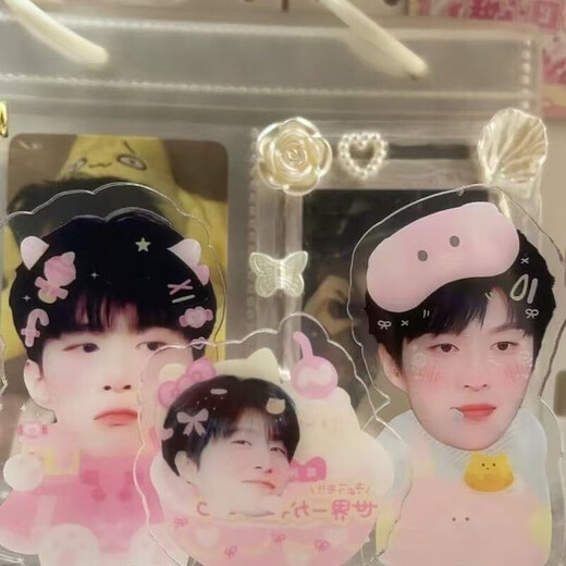 MU YUNYAO fan Chengcheng Cartoon Mute Shape Desktop Ornements Figure Pendants Unique Double-couche Design Fans incontournable 8