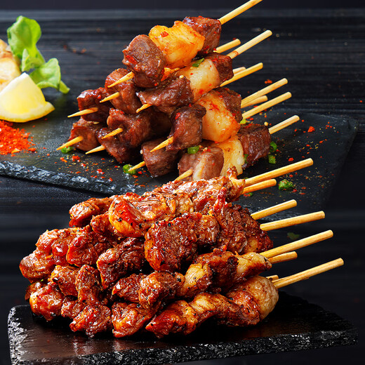 Dahiti Angus beef skewers 240g*3 bags + mutton skewers 240g*2 bags, marinated and delicious barbecue camping ingredients