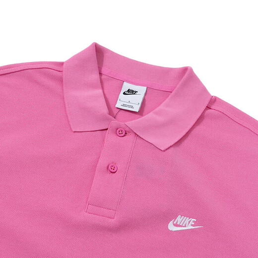 耐克（NIKE）粉色POLO衫夏季新款翻领短袖女上衣纯棉运动T恤宽松半袖春夏休闲 粉色FN3895-675 S