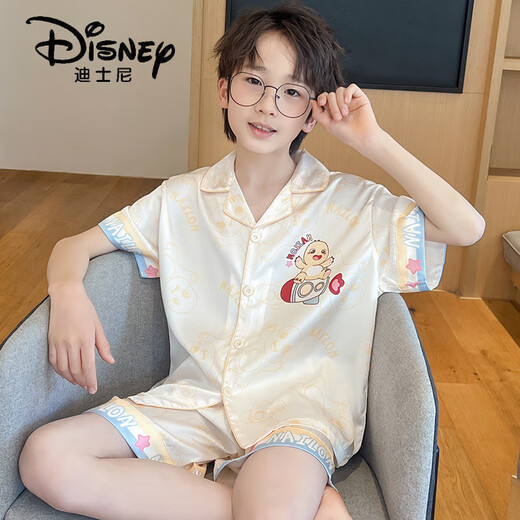 Disney Pajamas Pajamas Summer Seda delgada de altura corta de altura corta Boy Summer Baby Baby de tamaño mediano Juego de ropa para el hogar G-6636# Kapibala 170 Tamaño 8 [Altura 100-110 cm]