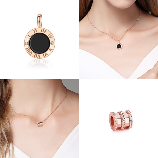 Fat Donglai same style 18k gold pendant single pendant single silver necklace for women without chain plated 18K rose gold color silver color gold Sansheng with apricot diamond-rose gold