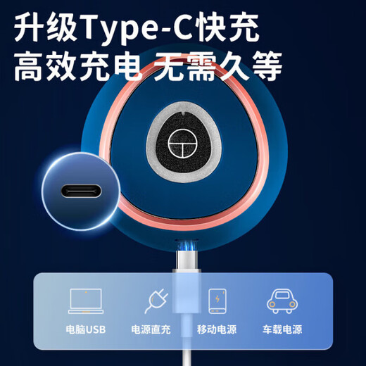 AILUKI Japanese garlic pounder small electric household meat grinder stainless steel chili pepper press garlic mince garlic mince garlic god deep blue 350ml thickened glass body six-page steel knife