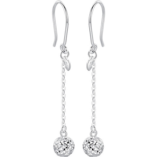 Aido Diamond pt950 platinum ear hooks for women, platinum round bead ear hooks, gift for wife, earrings, weight 2.3-2.5 grams + rose gift box