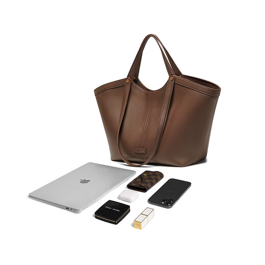 
Belle Chinese Valentine's Gift Bag for Women 25 Autumn Shopping Mall same style high-quality commuting large capacity hand-to-wear tote bag 8573DCX5 brown F