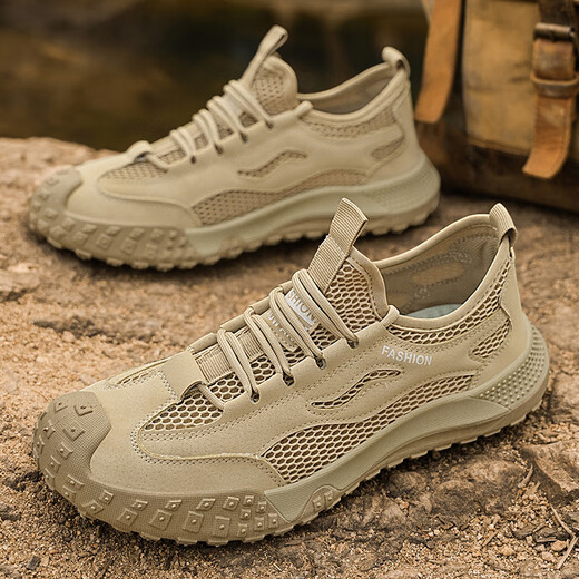 
Changxiang Huili men's shoes summer 2025 new shoes men's mesh breathable labor protection shoes work site work anti-slip hiking shoes men's khaki 40